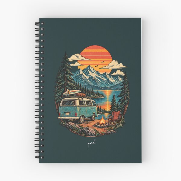 Item preview, Retro Mountain Camping Adventure – Vintage Van Sunset designed and sold by Musamem  Designs.