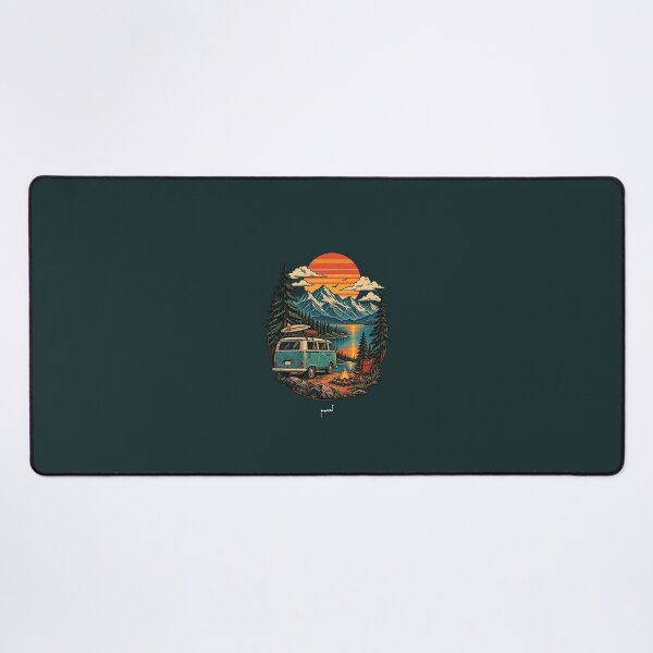 Item preview, Retro Mountain Camping Adventure – Vintage Van Sunset designed and sold by Musamem Designs.