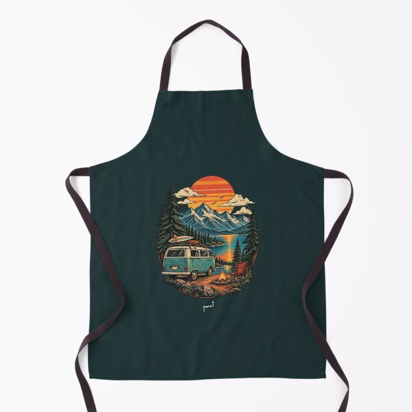 Item preview, Retro Mountain Camping Adventure – Vintage Van Sunset designed and sold by Musamem Designs.