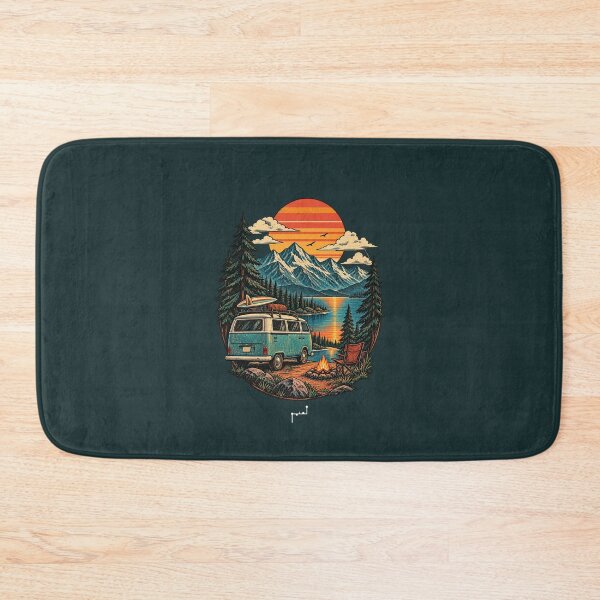Item preview, Retro Mountain Camping Adventure – Vintage Van Sunset designed and sold by Musamem  Designs.
