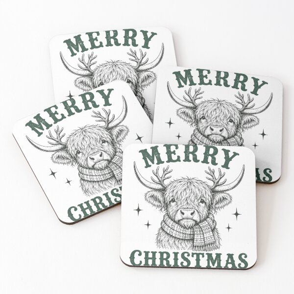 Item preview, Merry Christmas Highland Cow – Cute Winter Design designed and sold by BackTWO.