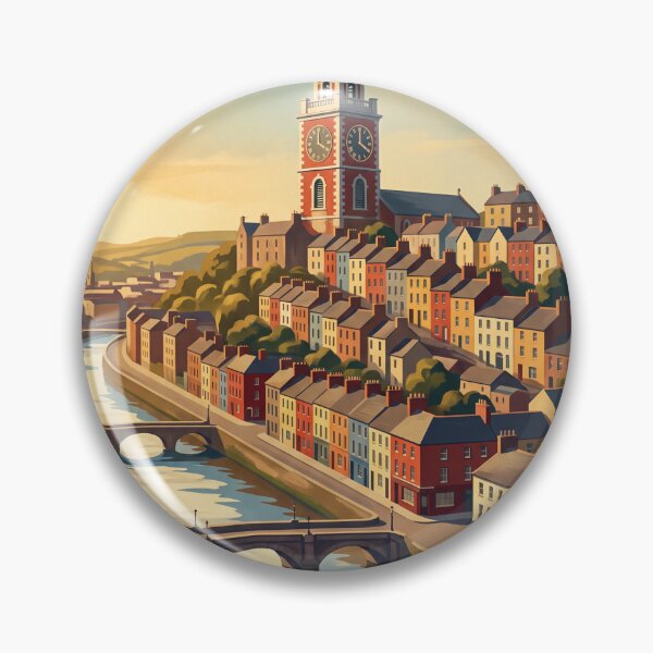 Item preview, Cork Ireland Vintage Travel Art – Shandon Bells & River Lee Cityscape designed and sold by Bomax121.