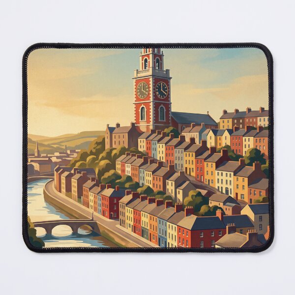 Item preview, Cork Ireland Vintage Travel Art – Shandon Bells & River Lee Cityscape designed and sold by Bomax121.