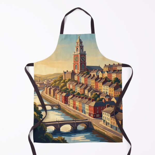 Item preview, Cork Ireland Vintage Travel Art – Shandon Bells & River Lee Cityscape designed and sold by Bomax121.