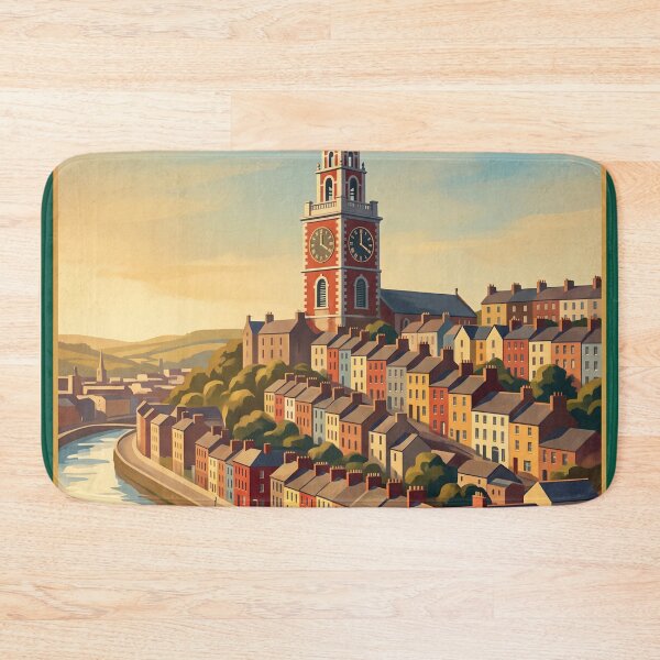 Item preview, Cork Ireland Vintage Travel Art – Shandon Bells & River Lee Cityscape designed and sold by Bomax121.