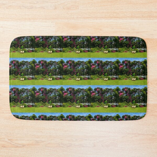 Item preview, Sunny garden retreat with pink blossoms designed and sold by blitzkrig.