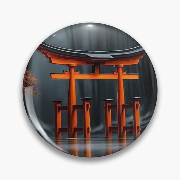 Item preview, Red Torii Gate Japanese Forest Lake Reflection Art designed and sold by LYAN-STORE.