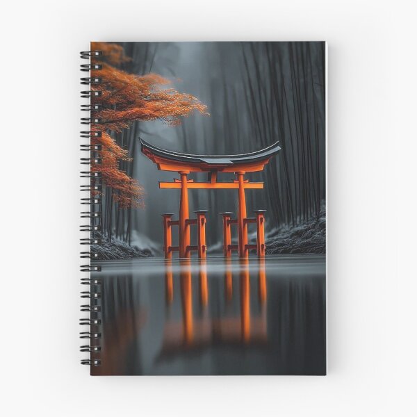 Item preview, Red Torii Gate Japanese Forest Lake Reflection Art designed and sold by LYAN-STORE.