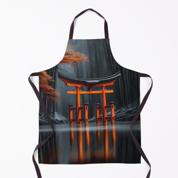 Item preview, Red Torii Gate Japanese Forest Lake Reflection Art designed and sold by LYAN-STORE.