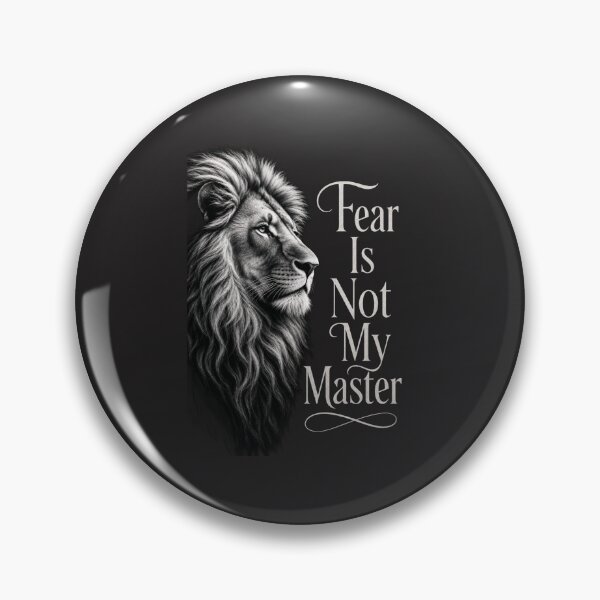 Item preview, Fear Is Not My Master Black and White Realistic Lion Monochromatic Motivational Design designed and sold by Bennie Singh.