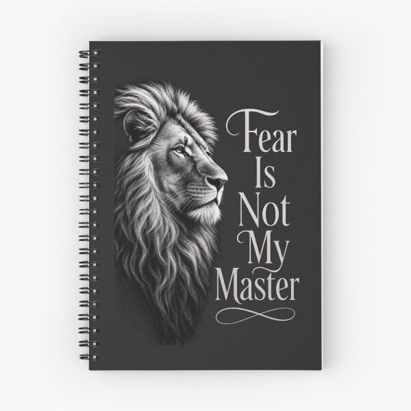 Item preview, Fear Is Not My Master Black and White Realistic Lion Monochromatic Motivational Design designed and sold by Bennie Singh.