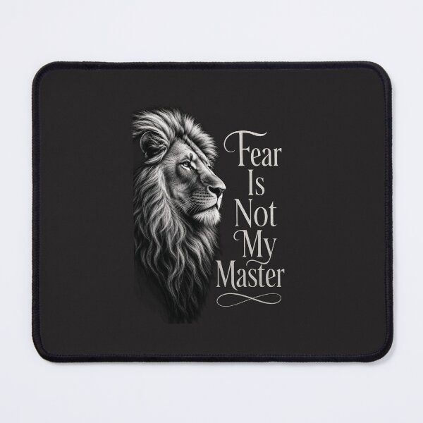 Item preview, Fear Is Not My Master Black and White Realistic Lion Monochromatic Motivational Design designed and sold by Bennie Singh.