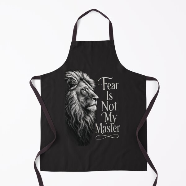 Item preview, Fear Is Not My Master Black and White Realistic Lion Monochromatic Motivational Design designed and sold by Bennie Singh.