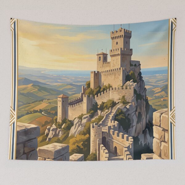 Item preview, San Marino Vintage Travel Art – Guaita Fortress & Mount Titano designed and sold by Bomax121.