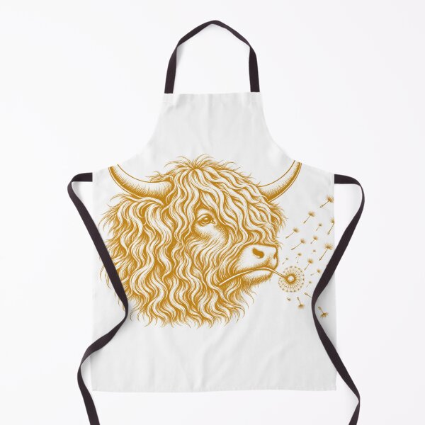 Item preview, Highland Cow Blowing Dandelion Farmhouse Line Art Design designed and sold by VGAfanatic.