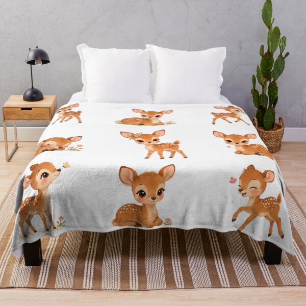 Item preview, Cute Baby Fawn Deer Butterfly Floral Aesthetic designed and sold by Rehnair.