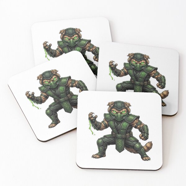 Item preview, Ninja Cat Warrior – Green Martial Arts Cat designed and sold by TOOBIC.
