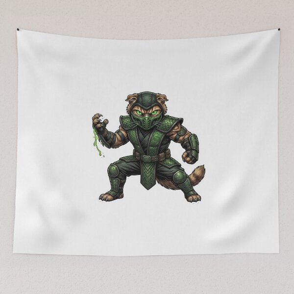 Item preview, Ninja Cat Warrior – Green Martial Arts Cat designed and sold by TOOBIC.