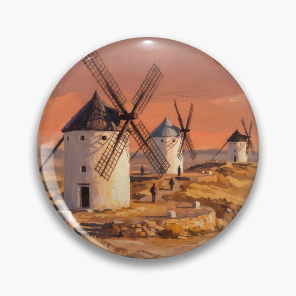 Item preview, The Windmills of Consuegra at Sunset designed and sold by RedPeaStudio.