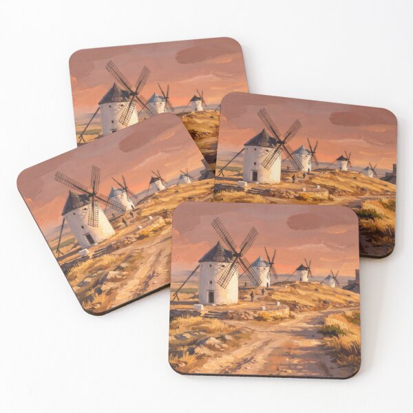 Item preview, The Windmills of Consuegra at Sunset designed and sold by RedPeaStudio.