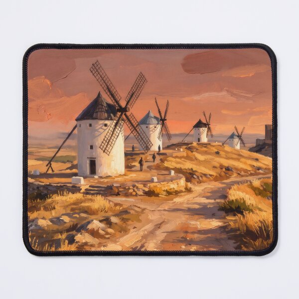 Item preview, The Windmills of Consuegra at Sunset designed and sold by RedPeaStudio.
