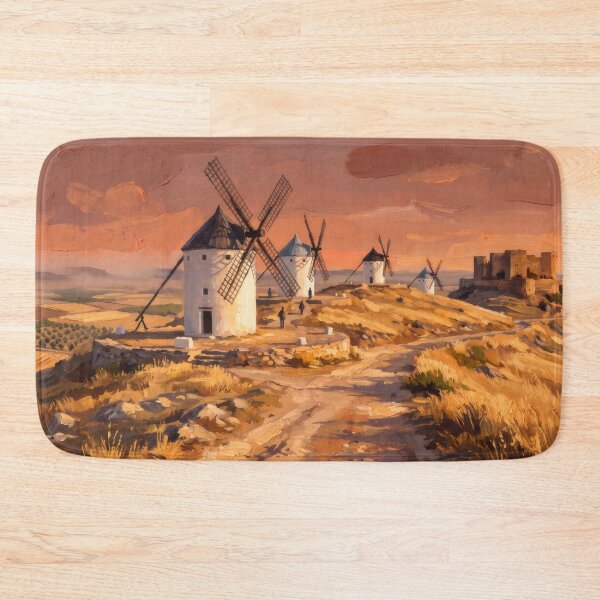 Item preview, The Windmills of Consuegra at Sunset designed and sold by RedPeaStudio.