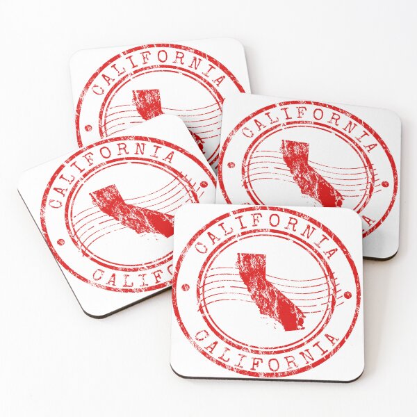 Item preview, California State Map Vintage Red Rubber Stamp designed and sold by chaaval.