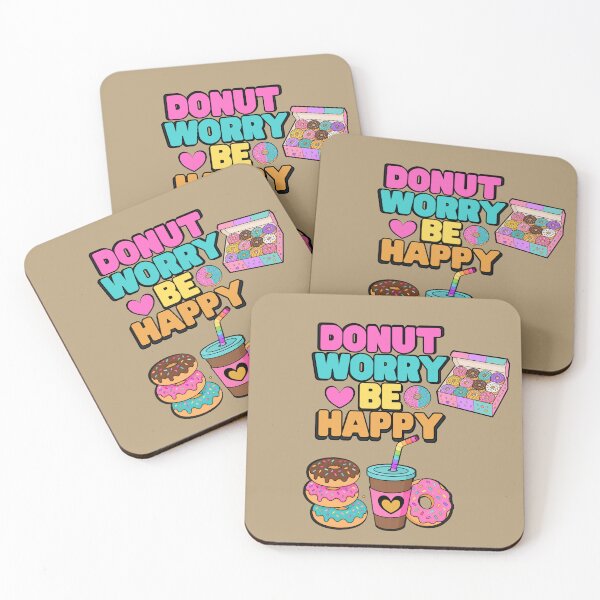 Item preview, Donut Worry Be Happy – Cute Coffee & Donuts designed and sold by Aimetoi.