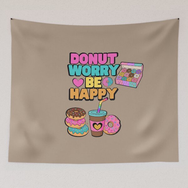 Item preview, Donut Worry Be Happy – Cute Coffee & Donuts designed and sold by Aimetoi.