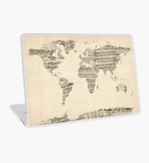 Map of the World Map from Old Sheet Music Laptop Skin