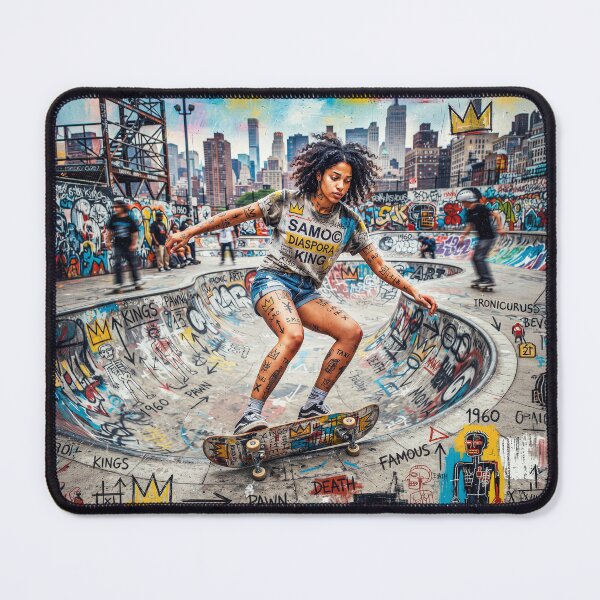 Item preview, Woman Skateboarder In Urban Graffiti Skate Park designed and sold by Home Decor Art.
