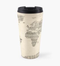 Map of the World Map from Old Sheet Music Travel Mug