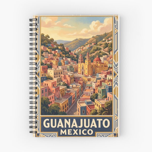 Item preview, Guanajuato Mexico Vintage Travel Art – Colorful Hillside & Historic Center designed and sold by Bomax121.