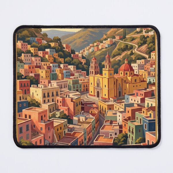 Item preview, Guanajuato Mexico Vintage Travel Art – Colorful Hillside & Historic Center designed and sold by Bomax121.