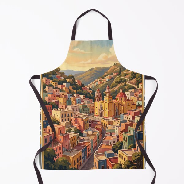 Item preview, Guanajuato Mexico Vintage Travel Art – Colorful Hillside & Historic Center designed and sold by Bomax121.