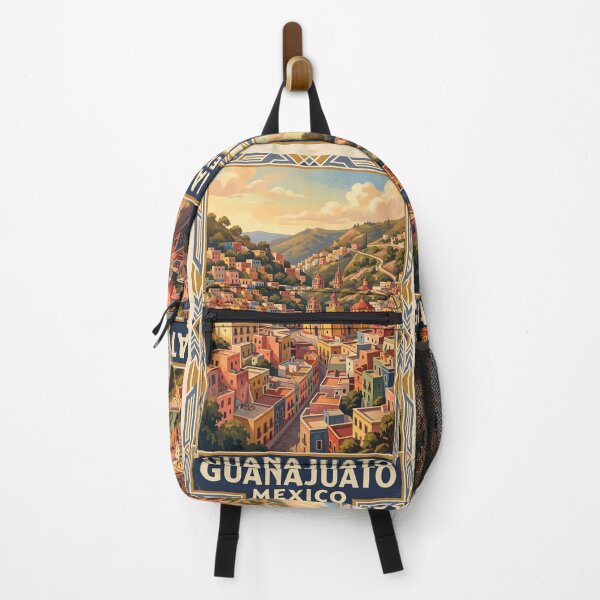 Item preview, Guanajuato Mexico Vintage Travel Art – Colorful Hillside & Historic Center designed and sold by Bomax121.