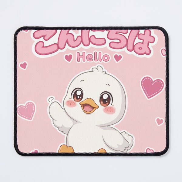 Item preview, Chibi cute duck Japanese 'Hello!' design cute kawaii designed and sold by Vintage Designs +.