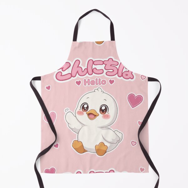 Item preview, Chibi cute duck Japanese 'Hello!' design cute kawaii designed and sold by Vintage Designs +.