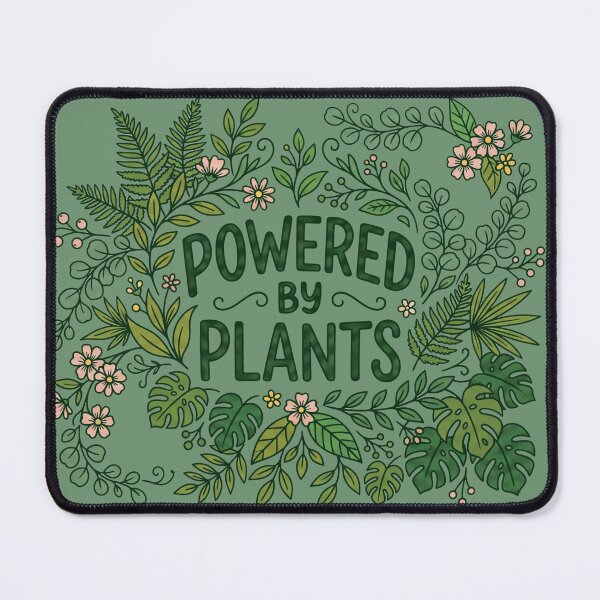 Item preview, Powered By Plants Vegan Floral Botanical Leaf Art designed and sold by Wild-way Art.
