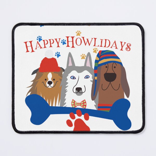 Item preview, Happy Howlidays Funny Dog Christmas Crew with Winter Hats Art designed and sold by Aelmajaoui.
