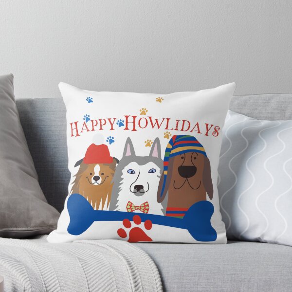 Item preview, Happy Howlidays Funny Dog Christmas Crew with Winter Hats Art designed and sold by Aelmajaoui.