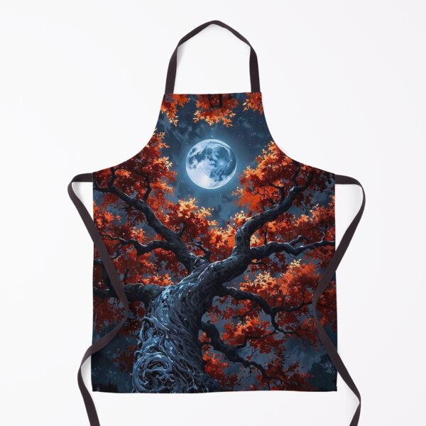 Item preview, Red Autumn Tree Full Moon Night Sky Fantasy Landscape designed and sold by LYAN-STORE.