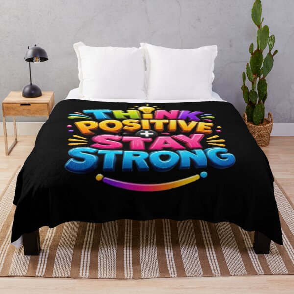 Item preview, Think Positive Stay Strong Neon Typography Quote designed and sold by Pawar1999.