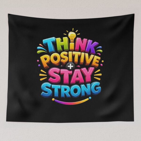 Item preview, ​Think Positive Stay Strong Neon Typography Quote designed and sold by Pawar1999.