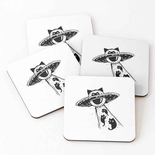 Item preview, Alien Cat Abduction Flying Saucer Design designed and sold by SoyLamderma.