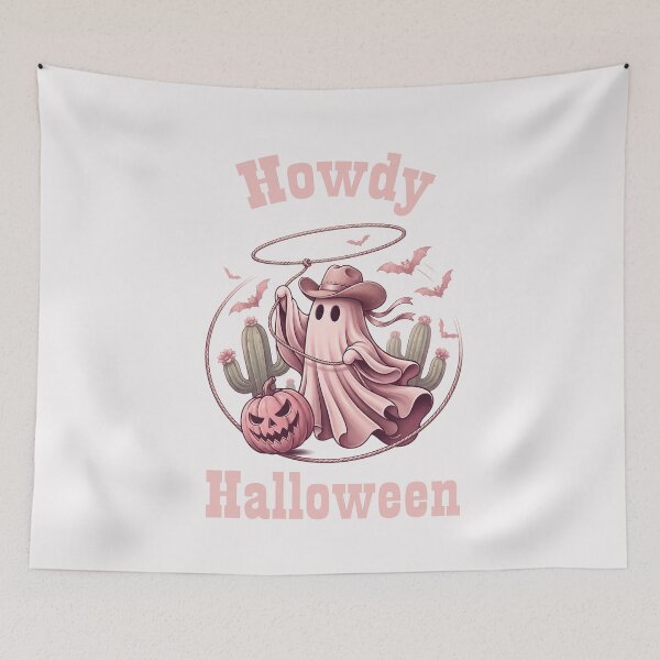 Item preview, Pinkoween Howdy Halloween Cowboy Ghost & Lasso designed and sold by MythicCotton.
