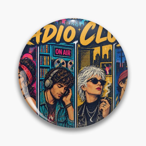 Item preview, Midnight Radio Club — Vintage 80s DJ Pop Art designed and sold by GSideArtStore.