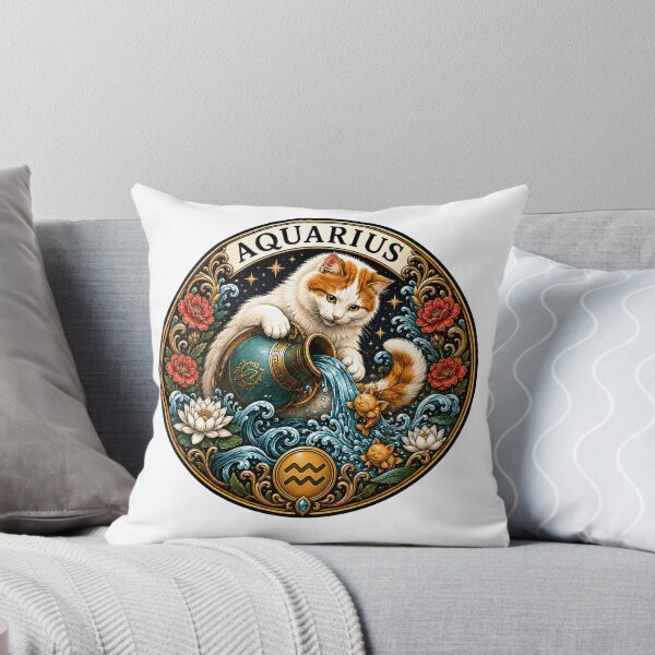 Item preview, Aquarius Cat Celestial Zodiac Water Bearer designed and sold by Old's Cool Cat Studio.