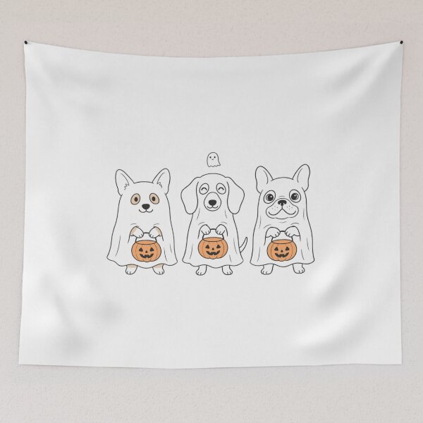 Item preview, Ghost Dog Cute Halloween Sheet Ghost Dog Breeds Corgi Frenchie Dachshund designed and sold by KreatoLab.