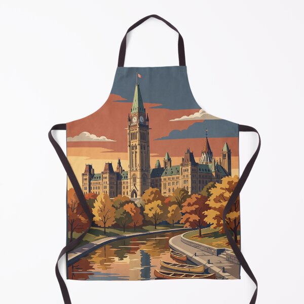 Item preview, Ottawa Canada Vintage Travel Art – Parliament Hill & Rideau Canal designed and sold by Bomax121.